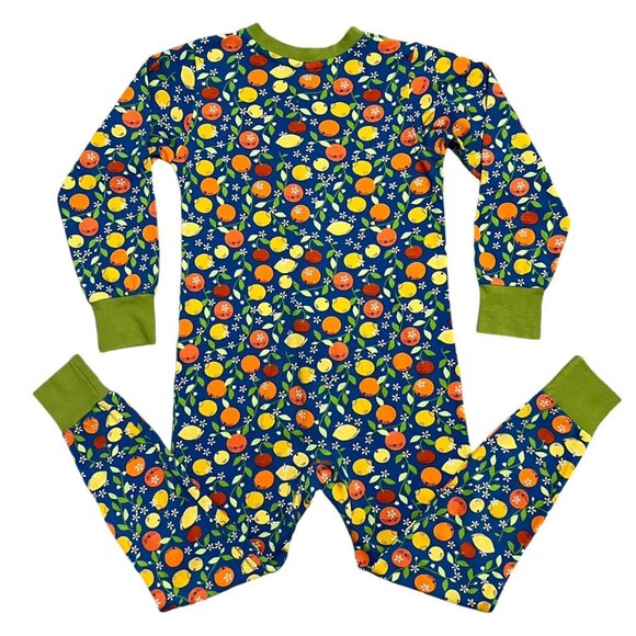 DUNS Sweden Sz 134 (9Y) Citrus Fruit Zipper Sleeper Pajamas - Picture 5 of 8